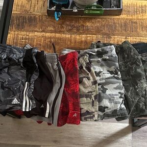 Kids Shorts Set - Black, Red, Camouflage 8 pairs